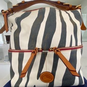 Authentic Dooney & Bourke Zebra Print canvas bag